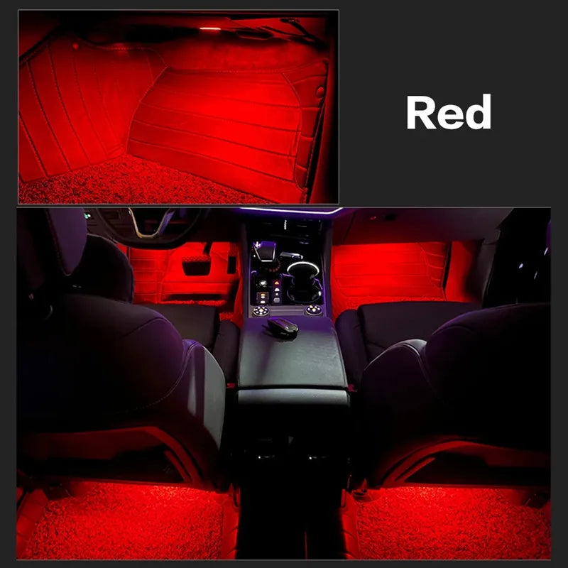 2X LED Car Footwell Light Voice Control Lamp Accessories For VW Golf 4 5 6 MK4 MK5 MK6 Jetta Passat B5 B6 B7 B8 CC Polo 6R 9N UP