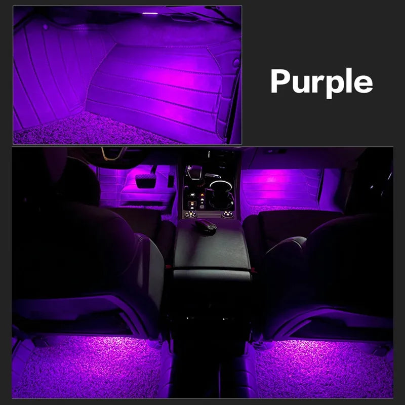 2X LED Car Footwell Light Voice Control Lamp Accessories For VW Golf 4 5 6 MK4 MK5 MK6 Jetta Passat B5 B6 B7 B8 CC Polo 6R 9N UP