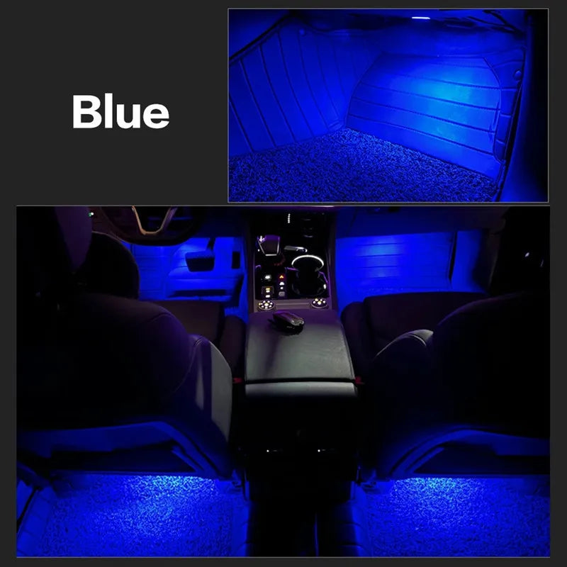 2X LED Car Footwell Light Voice Control Lamp Accessories For VW Golf 4 5 6 MK4 MK5 MK6 Jetta Passat B5 B6 B7 B8 CC Polo 6R 9N UP
